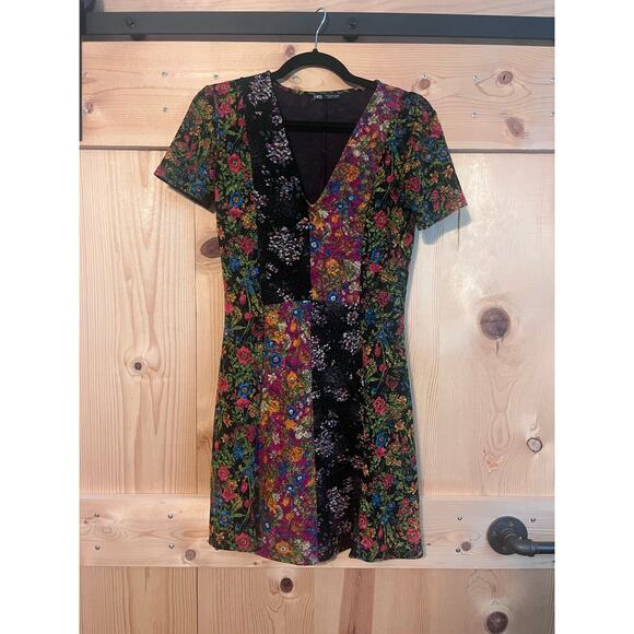 Zara Mesh Floral Lace Dress Women’s Size S - Picture 2 of 7